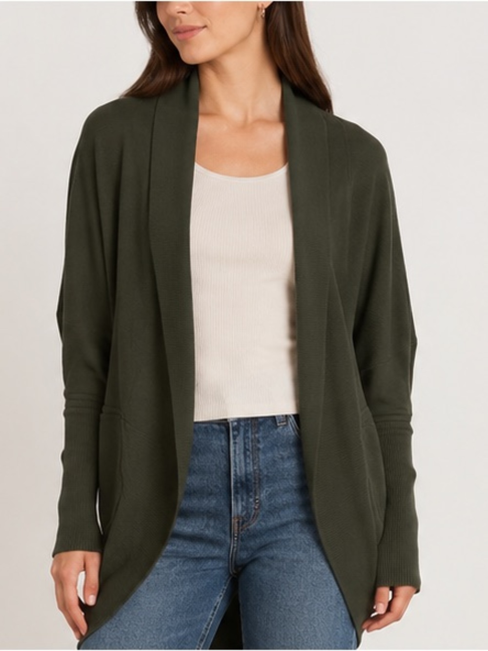 Aritzia Wilfred Diderot Cocoon Cardigan Olive Green Size S